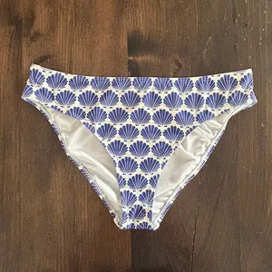 Kate Spade New‎ York Blue White Seashell Print Hipster Bikini Bottom Summer Chic thumbnail 3