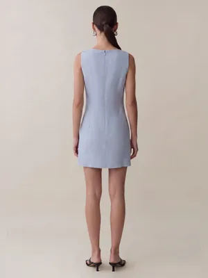 NWT Lauren Linen Dress size Medium M Light Blue mini o.p.t Few Moda thumbnail 4