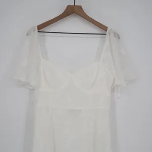 Lulus Tailor Made For You Maxi Dress Womens Large White Jacquard Sweetheart Neck thumbnail 3