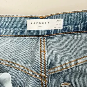 Topshop Asos Kort Petite Size 6/28 High Waist Wide Leg Light Blue Denim Jeans thumbnail 5