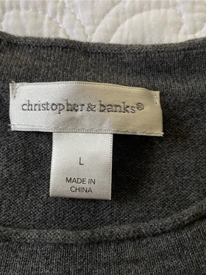 Christopher and Banks 100% Cotton Argyle Sweater Vest Size Large Preppy thumbnail 3