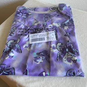 Lilac Butterfly Sweetheart Neck Lounger Robe Housecoat thumbnail 1