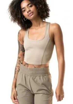Balance | Vitality Roam Crop Athletic Tank Top in Ivory‎ White Size XSmall thumbnail 1
