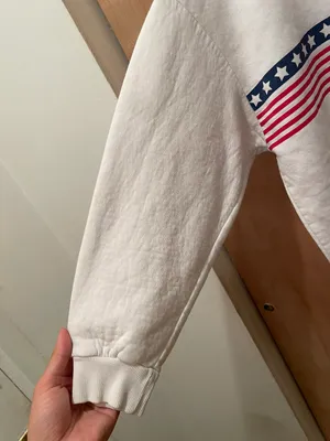 Disney store exclusive Mickey Mouse USA flag sweatshirt size medium multiple stains as seen on picture other than that good condition thumbnail 3