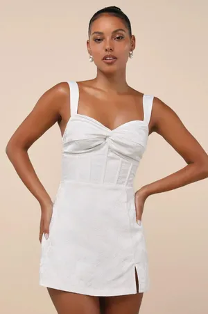 Lulus white jacquard romper  thumbnail 1