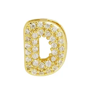Balloon Zircon Letter D Initial Necklace Gold thumbnail 2