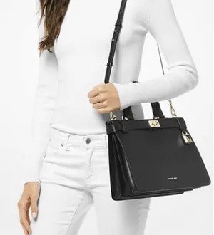 Michael Kors Tatiana Convertible Satchel Crossbody‎ Handbag Black Leather thumbnail 1