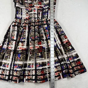 Amanda Uprichard Silk Mixed Print Fit and Flare Mini Dress Leopard Floral M thumbnail 6