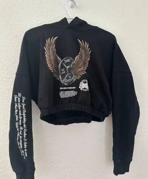 Athletic Cropped Sweatshirt Black Size M thumbnail 1