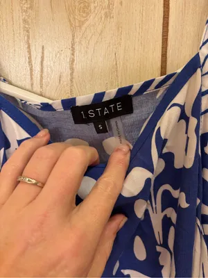 1.STATE Royal Blue & White Floral Print Maxi Dress thumbnail 3