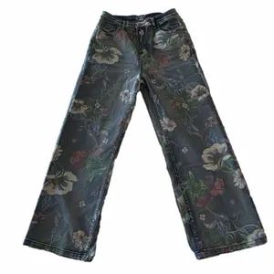Women's Denim Floral Stamped Jeans Size Large #260709 thumbnail 1