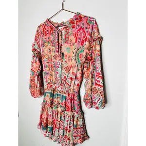 MISA Los Angeles Multicolored Metallic Split Neck Long Sleeve Elena Dress Size S thumbnail 6