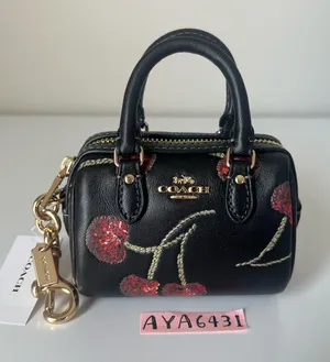 Coach Mini Rowan Bag Charm With Cherry Print thumbnail 1