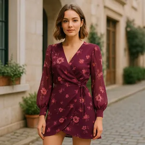 LPA Maisie Dress Jolene Floral Chiffon Long Sleeve Mini Dress NWT Small thumbnail 5