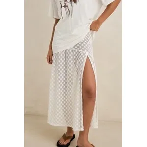 Rhythm Womens Gigi Lace Maxi Skirt White High Waist‎ Side Slit Boho XS/6 NWT thumbnail 4