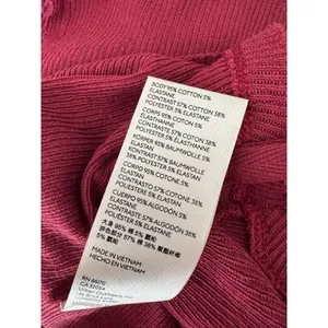 FREE PEOPLE Long Sleeve Mock Neck Studded Sleeve Red Thermal Top Tee Size XS thumbnail 7
