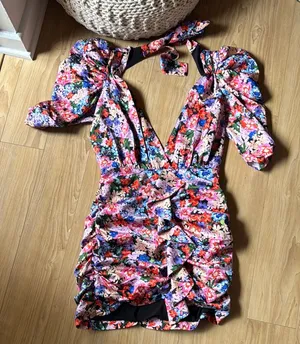 For Love & Lemons Floral Puff Sleeve Mini Dress thumbnail 1