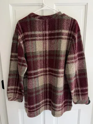 Vintage 90s‎ Woolrich Plaid Fleece Pullover Tunic USA Women’s XL thumbnail 8