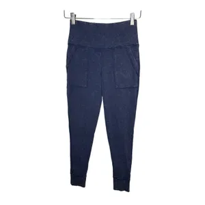 Aerie Chill Play Move Jogger Leggings Womens Medium Blue Acid Wash High‎ Waist thumbnail 2