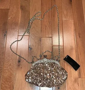 Sasha Handbags champagne sparkly bag thumbnail 1