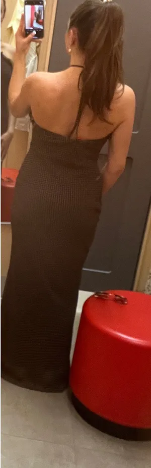 Brown Polka Dot Maxi Dress thumbnail 3