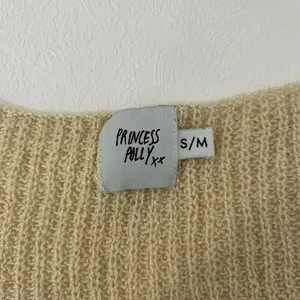 Princess Polly Ally Knit Sweater Beige Ruched Front Crop Top S/M thumbnail 4