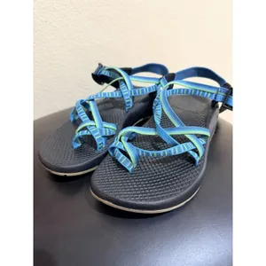 Chacos Chaco River Hiking Sandals Women Size 7 Aqua Blue Green Adjustable Straps Vibram thumbnail 2