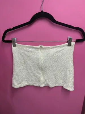 Edikted strapless sequin bow front crop top thumbnail 2