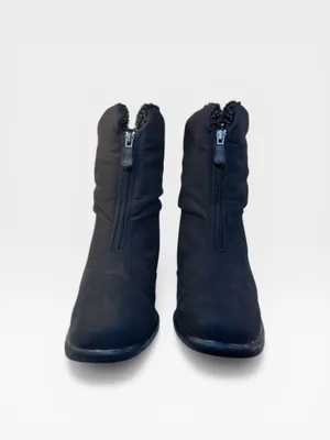 Toe Warmers Black Fleece Lined Front Zip Ankle Winter Boots Women's Size 8 thumbnail 5