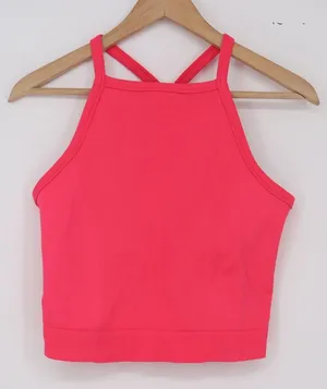 All in Motion Tank Top Womens S Cropped Pink Ribbed Racerback Excellent thumbnail 1