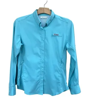 Columbia PFG Long Sleeve Button Down Small Blue thumbnail 1