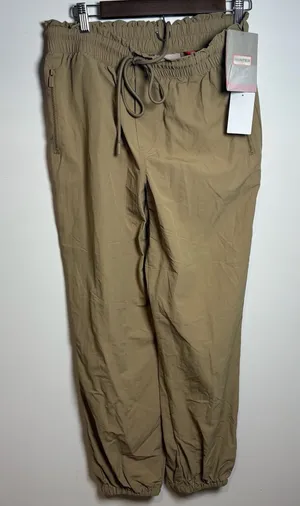 Hunter Nylon Drawstring Cinch Waist Jogger Pants Khaki Medium thumbnail 1