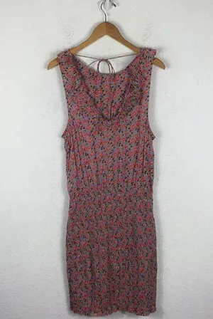 Free People Mini Dress Medium I'm Your Favorite Pink Floral Smocked Stretch thumbnail 14