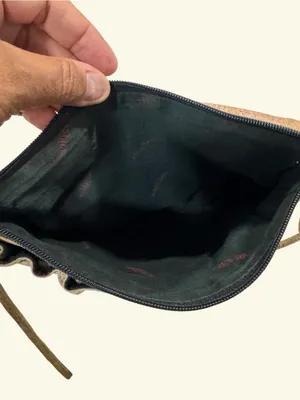 Magnifique Vintage Abstract Hand Painted Genuine Leather Flap Crossbody Bag thumbnail 10