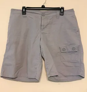 Women's The North Face Gray 5-Pocket Cargo 100% Cotton Shorts Size 14 Long thumbnail 1