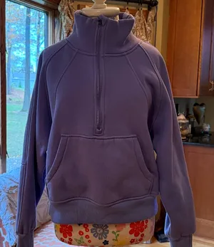 Discount Divas Luxe Fleece Funnel Neck Pullover Blue thumbnail 1