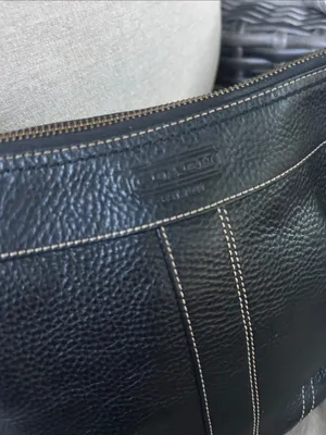 Coach vintage y2k black pebbled leather Bleecker bag gothic 10398 slim duffle thumbnail 12
