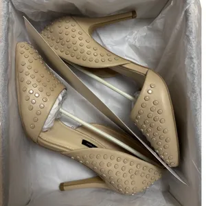 French Connection Studded d'Orsay Heels 6.5 Forever Cement NIB thumbnail 3