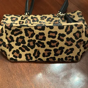 PRICE DROP Coach Town Car Ocelot Leopard Print Tote Leather Tan, Brown & Black thumbnail 11