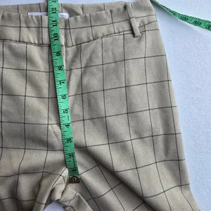 Mango MNG‎ Casual Tan Windowpane Check Wide Leg Trousers High Rise Cuffed Size 4 thumbnail 6