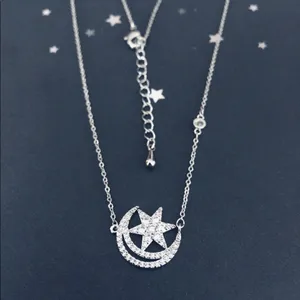 Moon Star Necklace Silver thumbnail 2