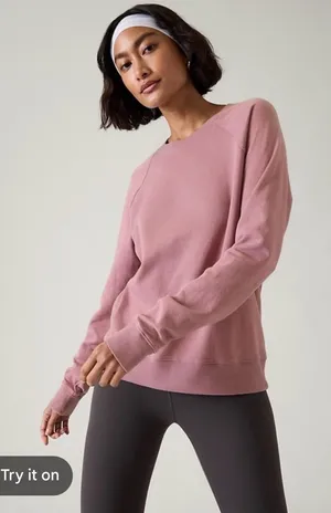 Athleta Sundown Sweatshirt in Mauve Pink thumbnail 1