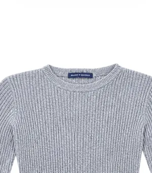Brandy Melville Gray Heathered Ribbed Knit Cropped Sweater Wool Cashmere thumbnail 2