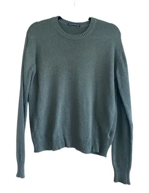 Brandy Melville Dark Green Wool Blend Crewneck Pullover Sweater One Size thumbnail 1