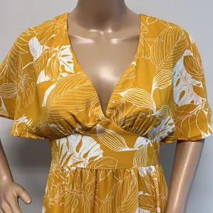Lulus Open Back Golden Yellow Long Maxi Dress with Flutter Sleeves size S thumbnail 2