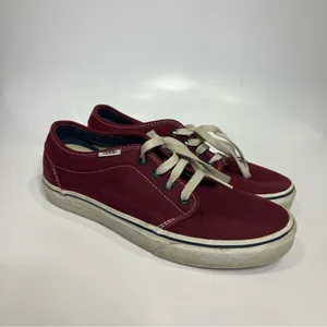Vans maroon lace up sneakers unisex sizing men’s size‎ 7 women’s size 8.5 casual thumbnail 3