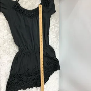 American Eagle Outfitters Off shoulder romper eyelet charcoal womens size medium thumbnail 7