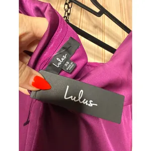 NWT Lulus Showing Off a Little Magenta Asymmetrical Tulip Midi Dress Holiday XS thumbnail 7