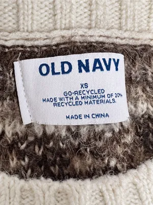Old Navy XS Cream Brown Fair Isle Wool Blend Nordic Sweater CabinCore Ski Resort thumbnail 6