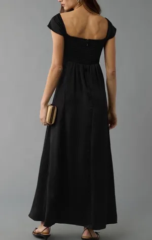 AE Exclusive Satin Sweetheart Off-the-Shoulder Maxi Dress thumbnail 3